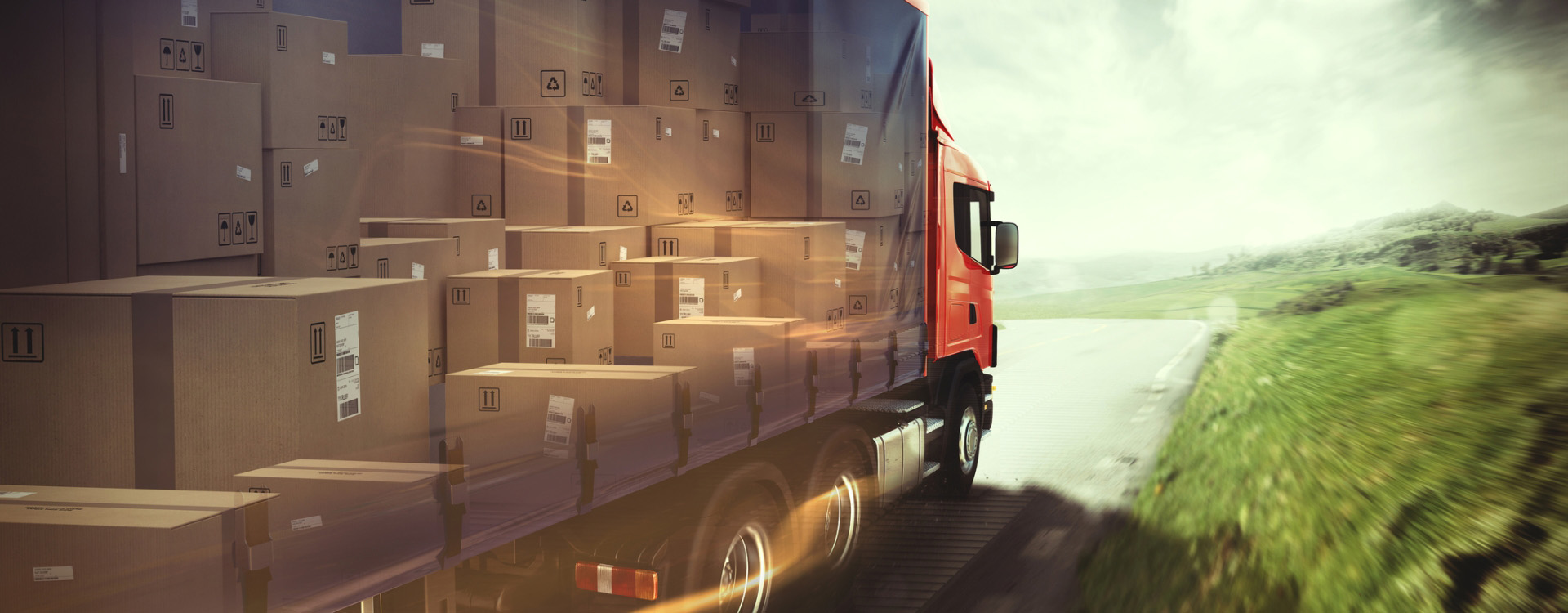 Ciężarówka z paczkami
